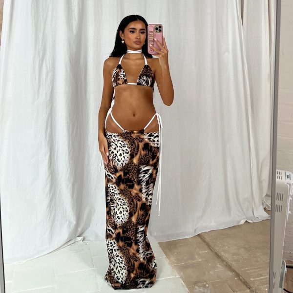 Three-Piece Bikini Set Leopard Print Sexy Women's Swimsuit - Image 3
