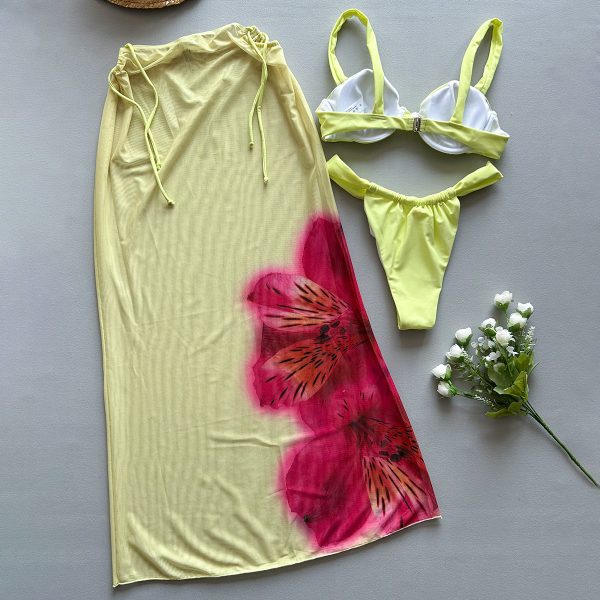 Three-Piece Bikini Set Sexy  Style Printed Separate Women's Swimsuit - Image 4