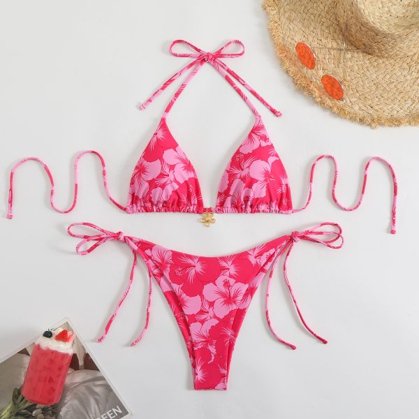 Sexy Reversible Bikini with Print and Neck Tie Women's Swimsuit - Image 4